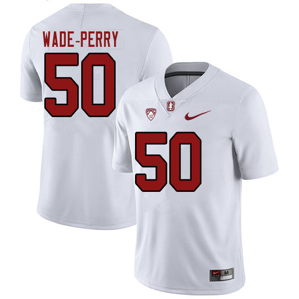 Men #50 Dalyn Wade-Perry Stanford Cardinal College Football Jerseys Sale-White